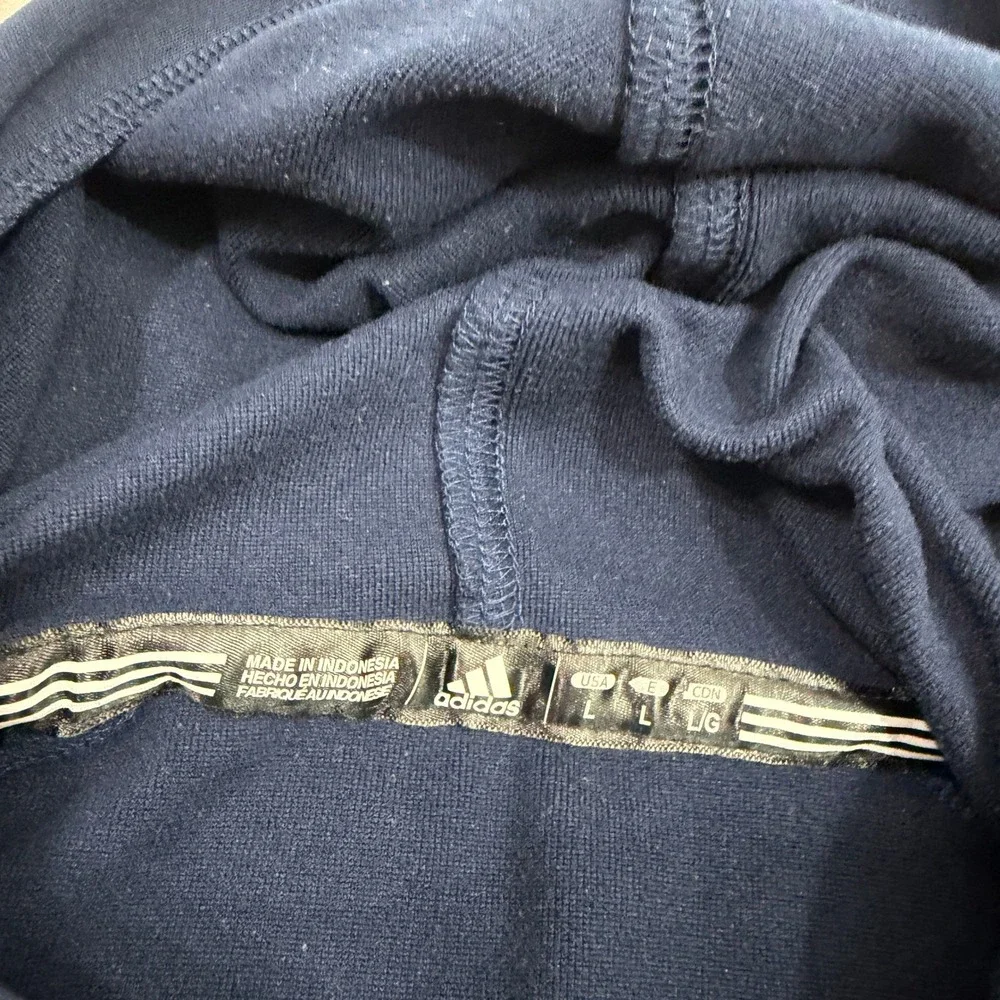 Adidas Hoodie Mens Large Blue Michigan Wolverines NCAA Fleece Pullover UofM